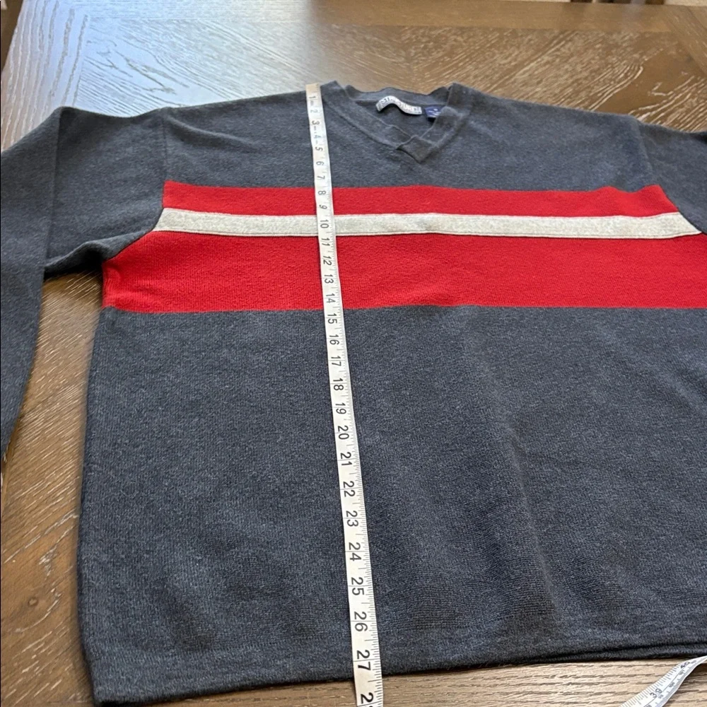 Vintage 90’s Structure blue & red striped V-neck sweater Size M